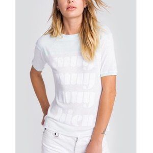 Wildfox Blue White MUY BIEN Short Sleeve Top Med